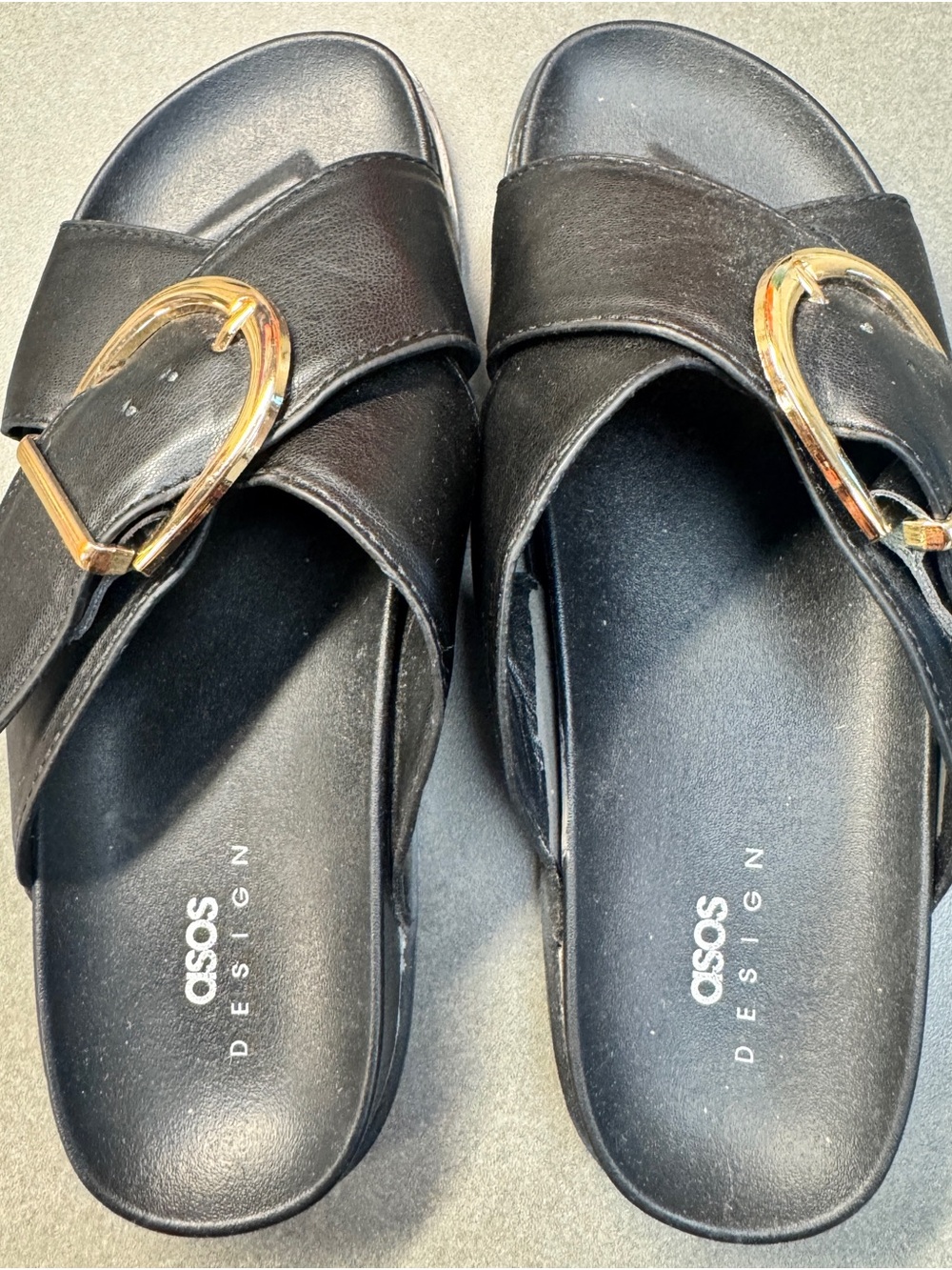 ASOS Design Flash buckle cross-vamp flat sandals
